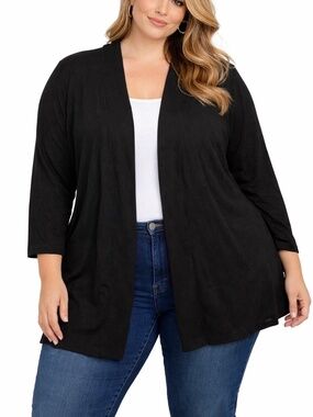 AE City Cardigan Sweater Womens Size 4X Black Comfy Soft Cabincore